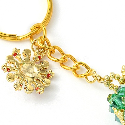 Christmas Woven Glass Keychains KEYC-MZ00017-03-1