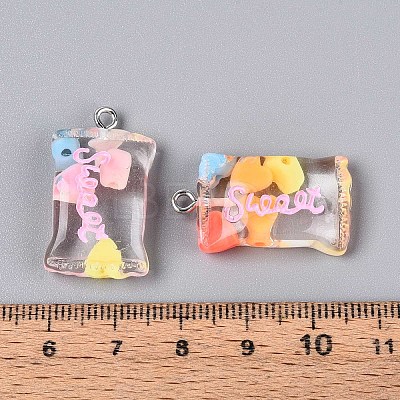 Transparent Resin Pendants RESI-T056-06-1
