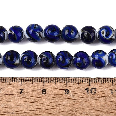 Gold Sand Handmade Lampwork Beads Strands LAMP-N037-08A-1