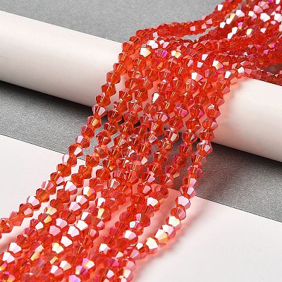 Transparent Electroplate Glass Beads Strands LS-EGLA-A039-T3mm-B14-1