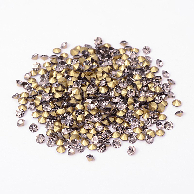 Back Plated Grade A Diamond Glass Pointed Rhinestone RGLA-SS12-003-1