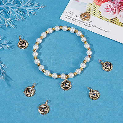 8Pcs Brass Micro Pave Cubic Zirconia Charms KK-BBC0004-71-1