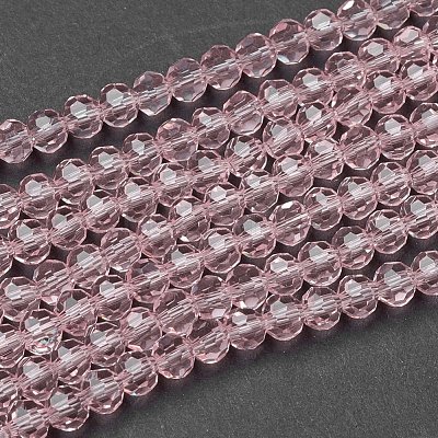 Faceted(32 Facets) Round Glass Beads Strands X-EGLA-J042-4mm-19-1