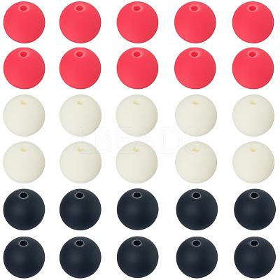 Rubberized Style Imitated Silicone Acrylic Beads MACR-PA0001-06B-05-1