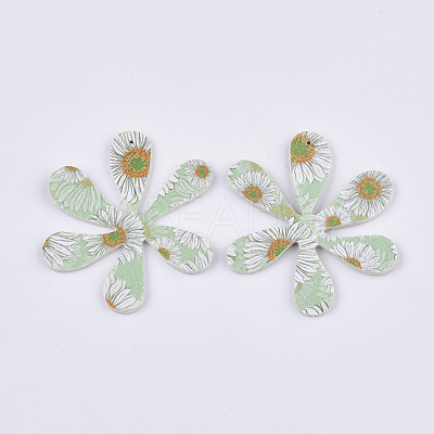Printing PU Leather Pendants FIND-T062-001J-1