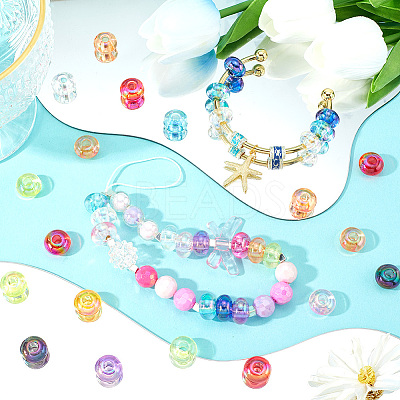 100Pcs Transparent Acrylic European Beads OACR-SC0001-75-1