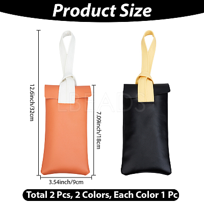 2Pcs 2 Colors PVC Imitation Leather Eyeglass Cases ABAG-CN0001-65-1