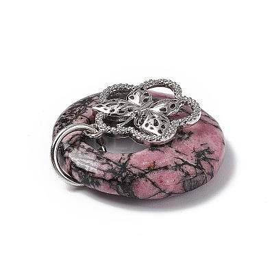 Natural Rhodonite Pendants G-P484-01P-06-1