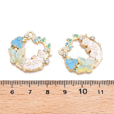 Rack Plating Alloy Enamel Pendants ENAM-N056-372KCG-02-1