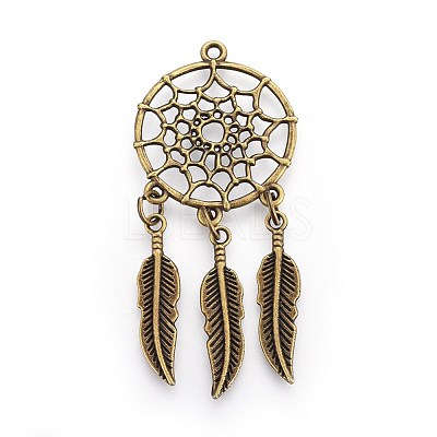 Tibetan Style Alloy Big Pendants PALLOY-WH0056-03AB-03-1