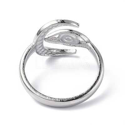 Tarnish Resistant 304 Stainless Steel Open Cuff Ring Finding X-RJEW-C046-05P-1