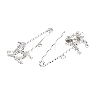 Bowknot 304 Stainless Steel Safety Pins Brooch Findings SA-CBA098D-12A-P-1