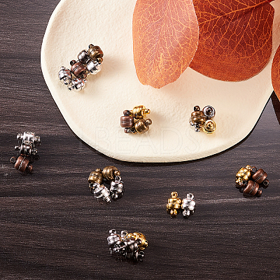 30 Set 6 Colors Brass Magnetic Clasps KK-CJ0001-63-1