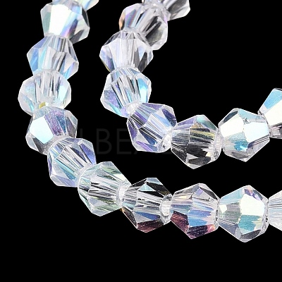 AB Color Plated Transparent Glass Beads Strands GLAA-G127-01-02J-1
