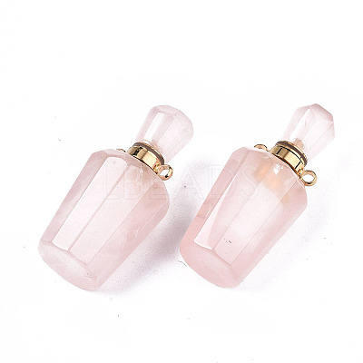 Faceted Natural Rose Quartz Pendants LS-G-T131-14G-1