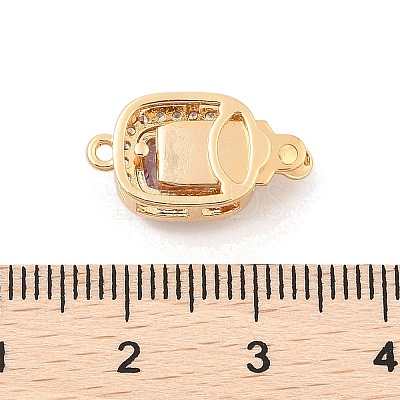 Brass Micro Pave Cubic Zirconia Box Clasps KK-C080-13G-01-1
