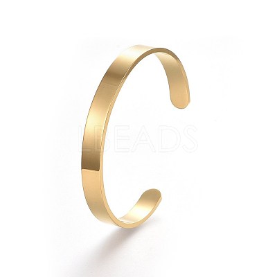 304 Stainless Steel Blank Cuff Bangles BJEW-E361-11G-1