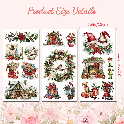 3 Sheets 3 Styles PVC Waterproof Decorative Stickers DIY-WH0404-182-1