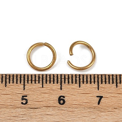 304 Stainless Steel Open Jump Rings X-STAS-Z137-01G-08-1