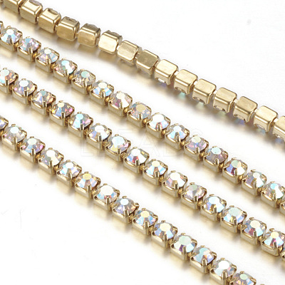 Brass Rhinestone Strass Chains CHC-T001-SS14-02C-1