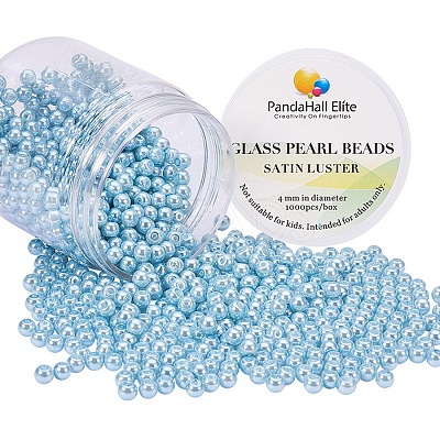 Pearlized Eco-Friendly Dyed Glass Pearl Round Bead HY-PH0002-17-B-1