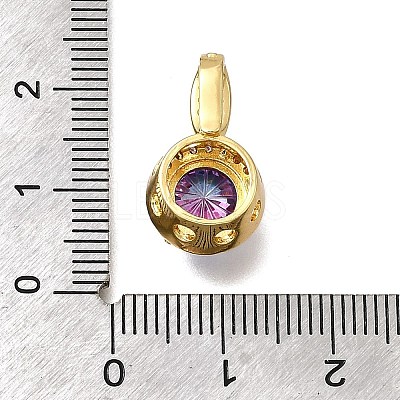 Brass Micro Pave Cubic Zirconia Pendants KK-F913-17G-1