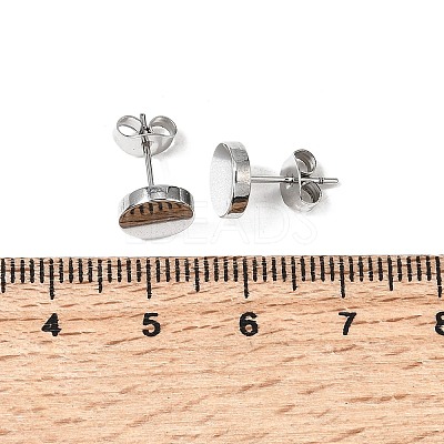 304 Stainless Steel Stud Earrings EJEW-L309-01B-P-1