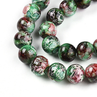 Baking Paint Glass Beads X1-DGLA-N003-10mm-A09-1