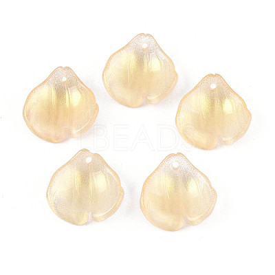 Transparent Glass Petal Pendants GLAA-T030-05D-1