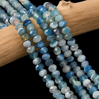 Natural Banded Agate Beads Strands G-D344-A34-06-1