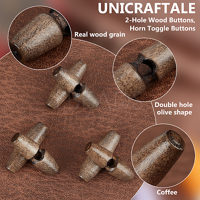 50Pcs 1-Hole Wood Buttons BUTT-UN0001-27A-1