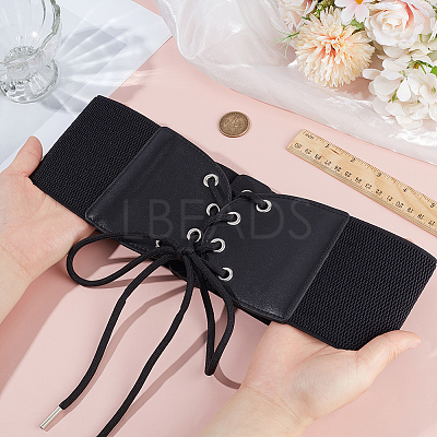 1Pc Imitation Leather Stretch Knot Waist Belts for Women AJEW-CL0002-91B-1