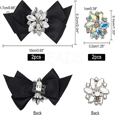 4Pcs 2 Style Glass Rhinestone Shoe Decorations FIND-NB0002-34A-1