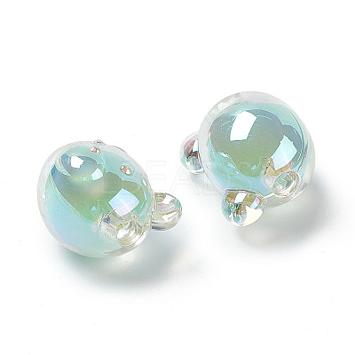 UV Plating Rainbow Iridescent Acrylic Beads X1-OACR-H015-11C-1
