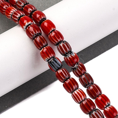 Handmade Lampwork Chevron Beads Strands LAMP-K041-01A-09-1