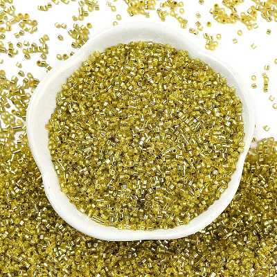 Baking Paint Silver Lined Glass Seed Beads SEED-H003-09E-1