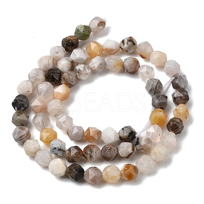 Natural Bamboo Leaf Agate Beads Strands G-Z119-A27-01-1