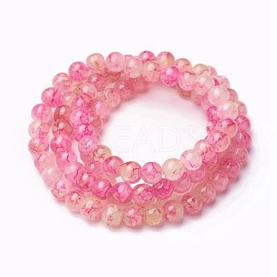 Spray Painted Glass Beads Strands X-GLAA-A038-C-60-1