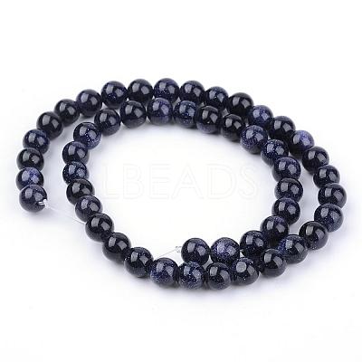 Synthetic Blue Goldstone Beads Strands G-Q462-4mm-28-1