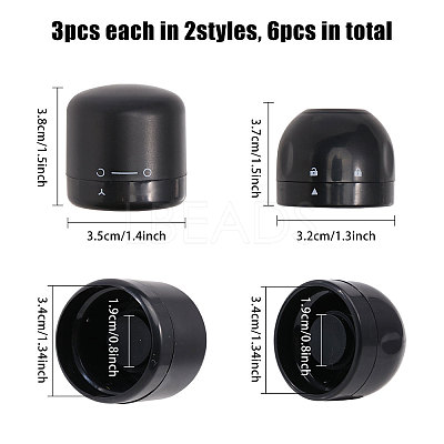 6Pcs 2 Styles Plastic Bottle Stoppers AJEW-GO0001-63-1