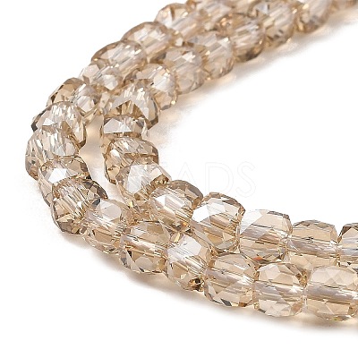 Electroplate Transparent Glass Beads Strands GLAA-C029-03B-08-1
