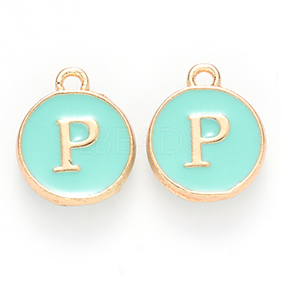 Golden Plated Alloy Enamel Charms ENAM-S118-05P-1