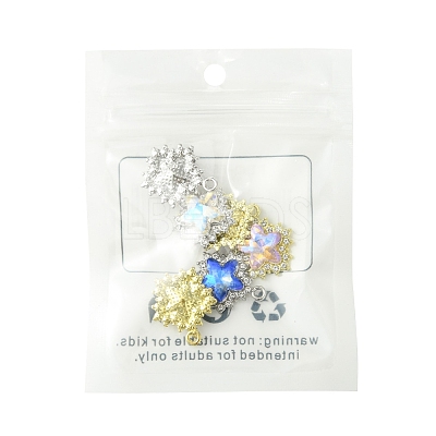 6Pcs 6 Colors Rack Plating Alloy with Rhinestone Pendants FIND-FS0002-54-1