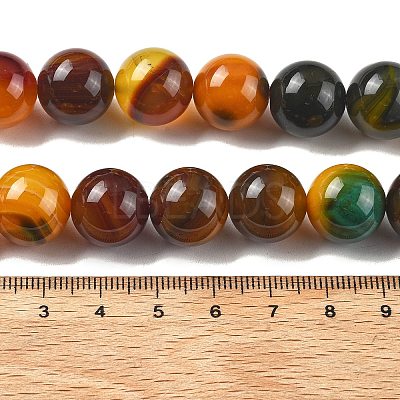 Natural Multi-Color Agate Beads Strands G-A261-B05-14mm-1