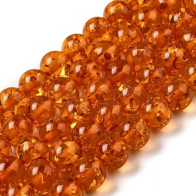 Resin Imitation Amber Beads Strands X-RESI-Z017-01C-1