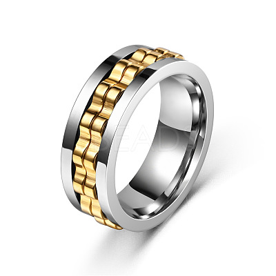 304 Stainless Steel Gear Rotatable Finger Rings FS-WGAD37A-20-1