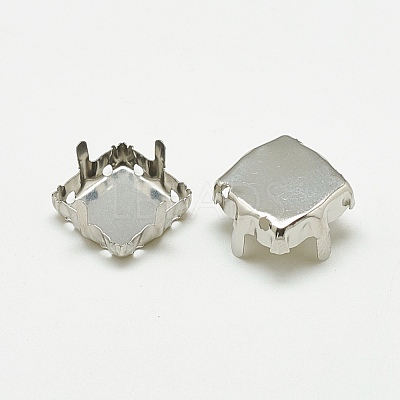 Non-Tarnish 201 Stainless Steel Sew on Prong Settings STAS-T032-08-12mm-1