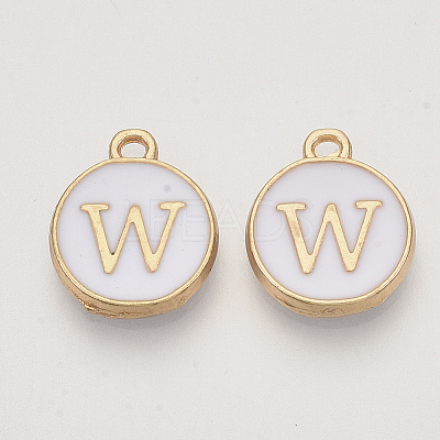 Golden Plated Alloy Charms LS-ENAM-S118-01W-1
