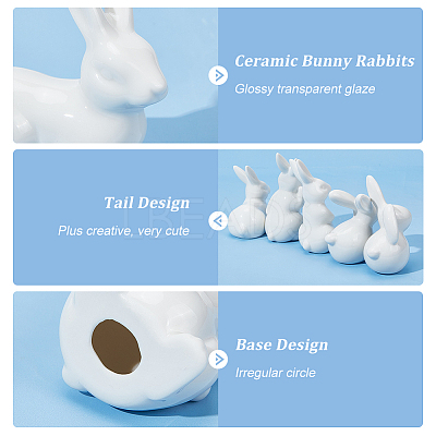 5Pcs 5 Style Porcelain Display Decoration AJEW-GL0002-01-1