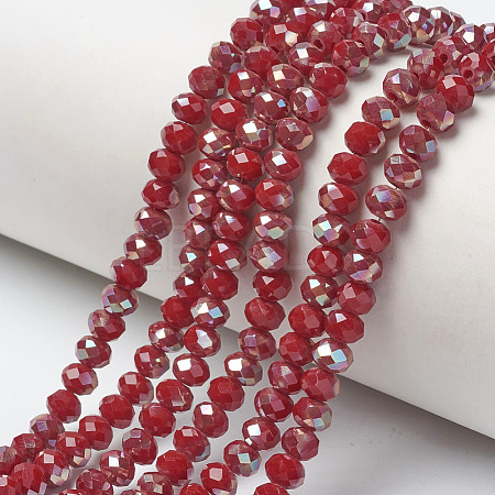 Electroplate Opaque Solid Color Glass Beads Strands EGLA-A034-P2mm-J08-1